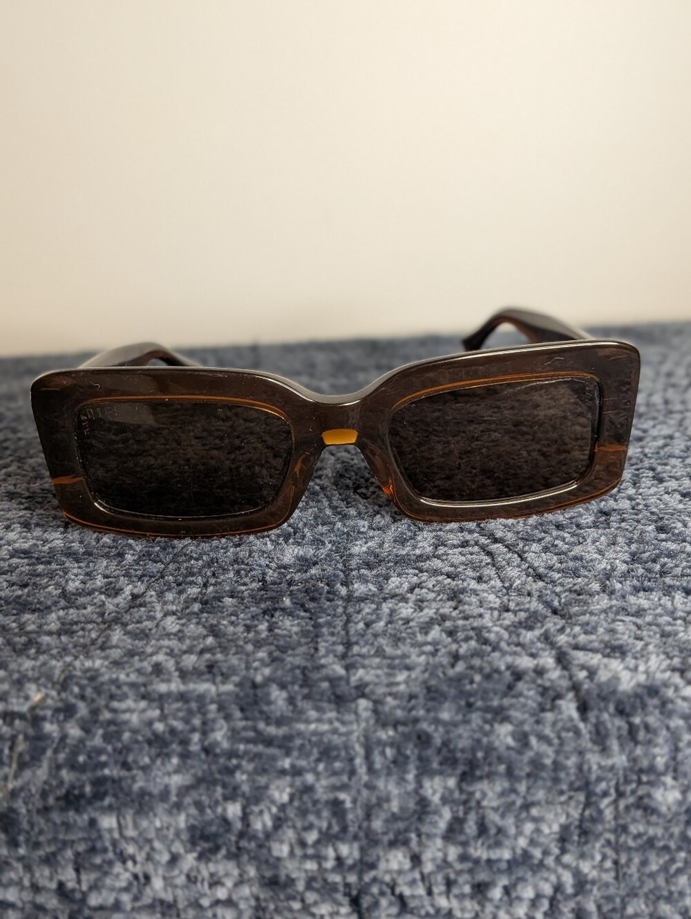 NWT DIFF Eyewear Brown Espresso Tortoise Square Sunglasses